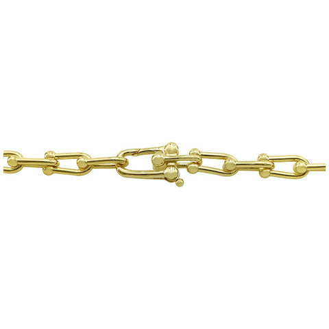 2 Necklace Vermeil  ANNABELLE Gold-Plated U-Link Horseshoe