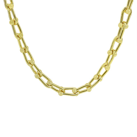 Necklace Vermeil  ANNABELLE Gold-Plated U-Link Horseshoe