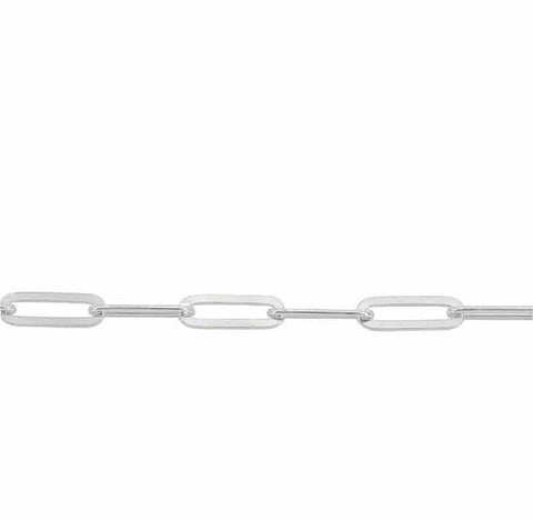 Anklet Sterling Silver Flat Pugi Paperclip 3mm