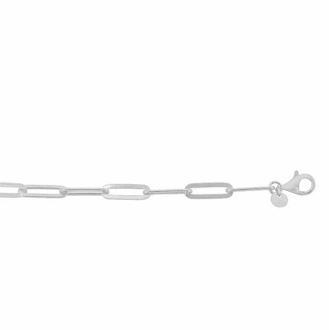 Anklet Sterling Silver Flat Pugi Paperclip 3mm