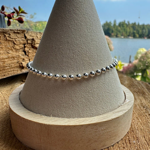 Sterling Silver 3mm bead chain necklace 4