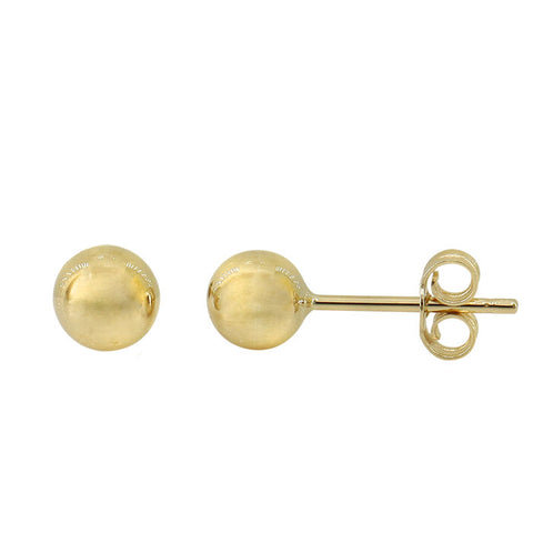 Stud Earrings 10K Solid Gold, Ball