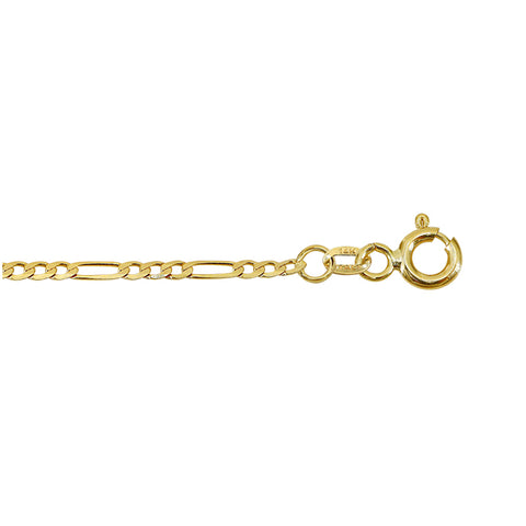 14K Figaro Chain Solid Gold 1.55mm