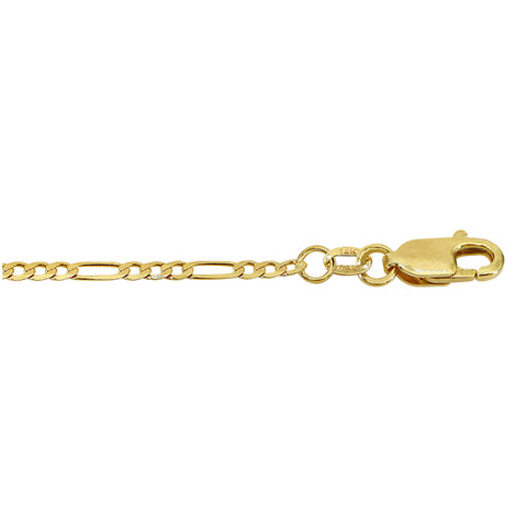 * 14K Figaro Chain Solid Gold 1.99mm