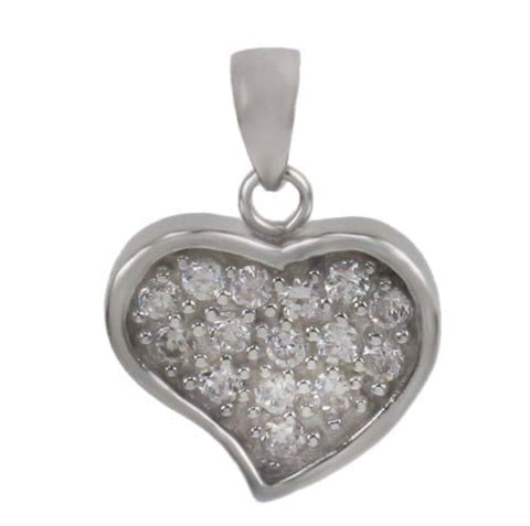 Pendant Sterling Silver, Heart CZ