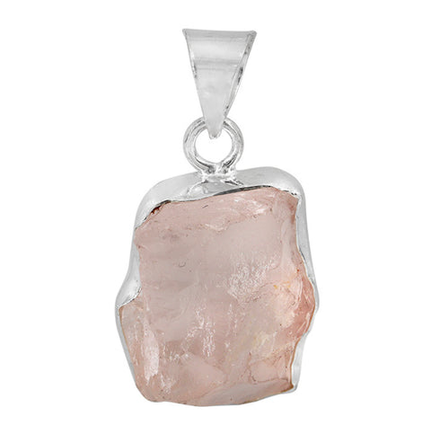 Pendant Sterling Silver, Rose Quartz